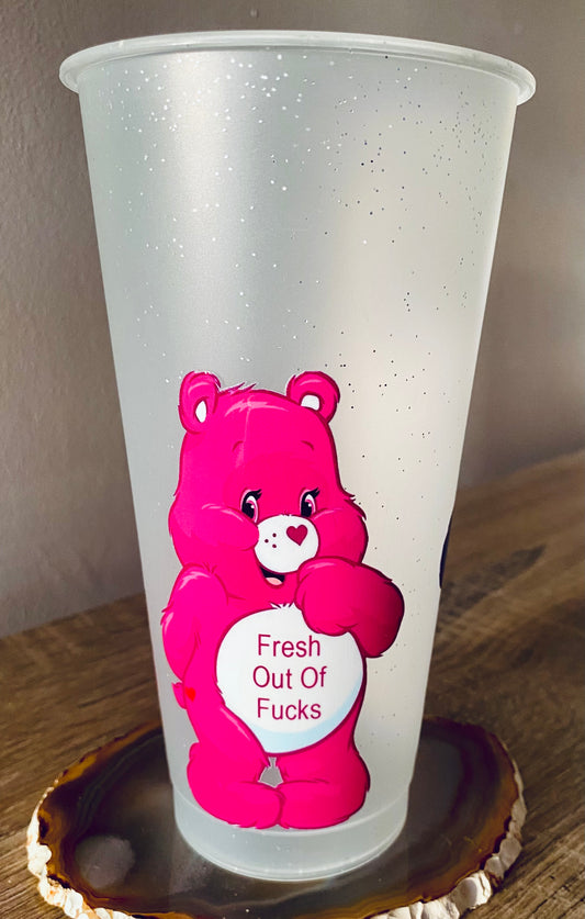 Cheeky bears glitter cold cup