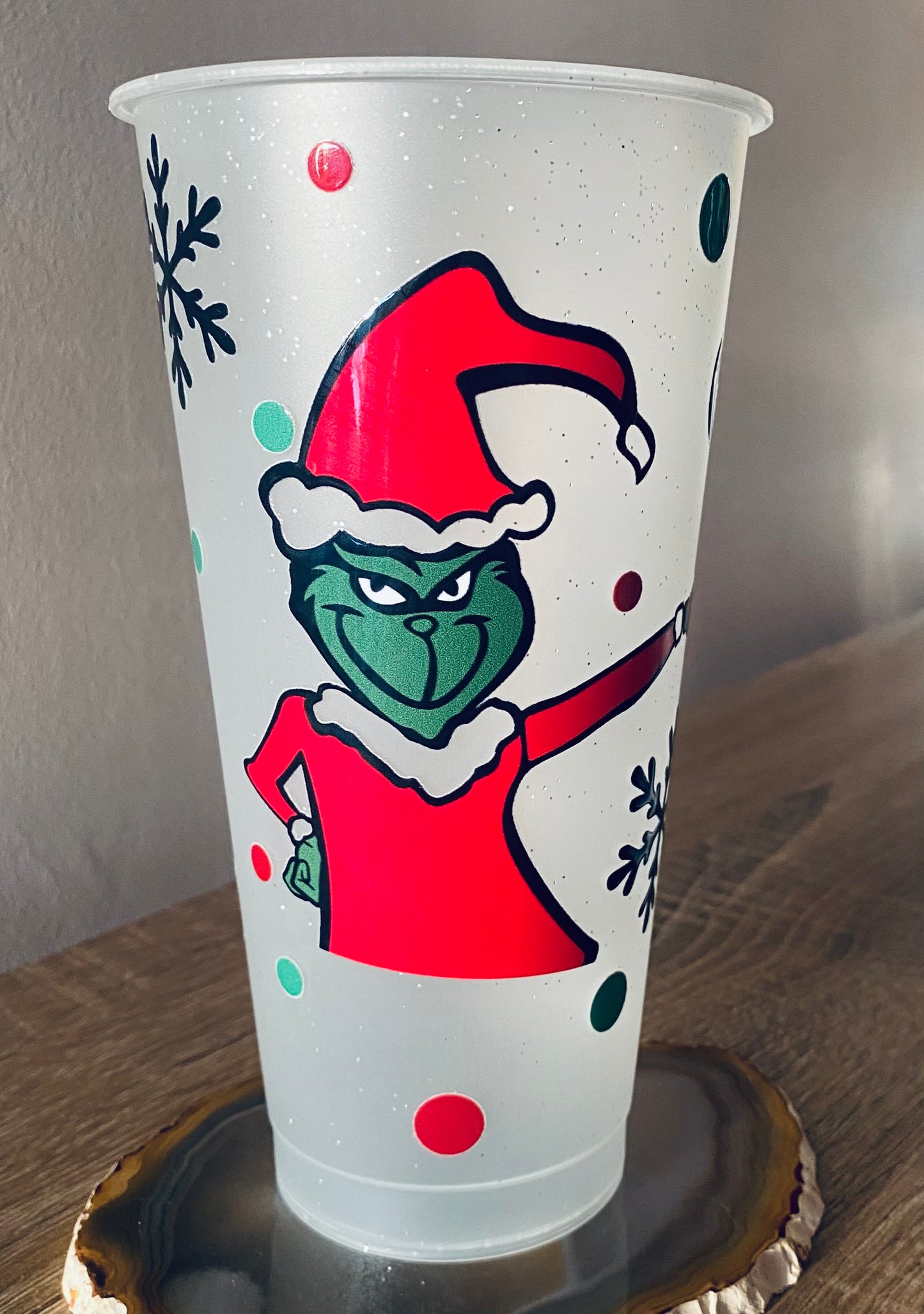 Christmas character glitter cold cup