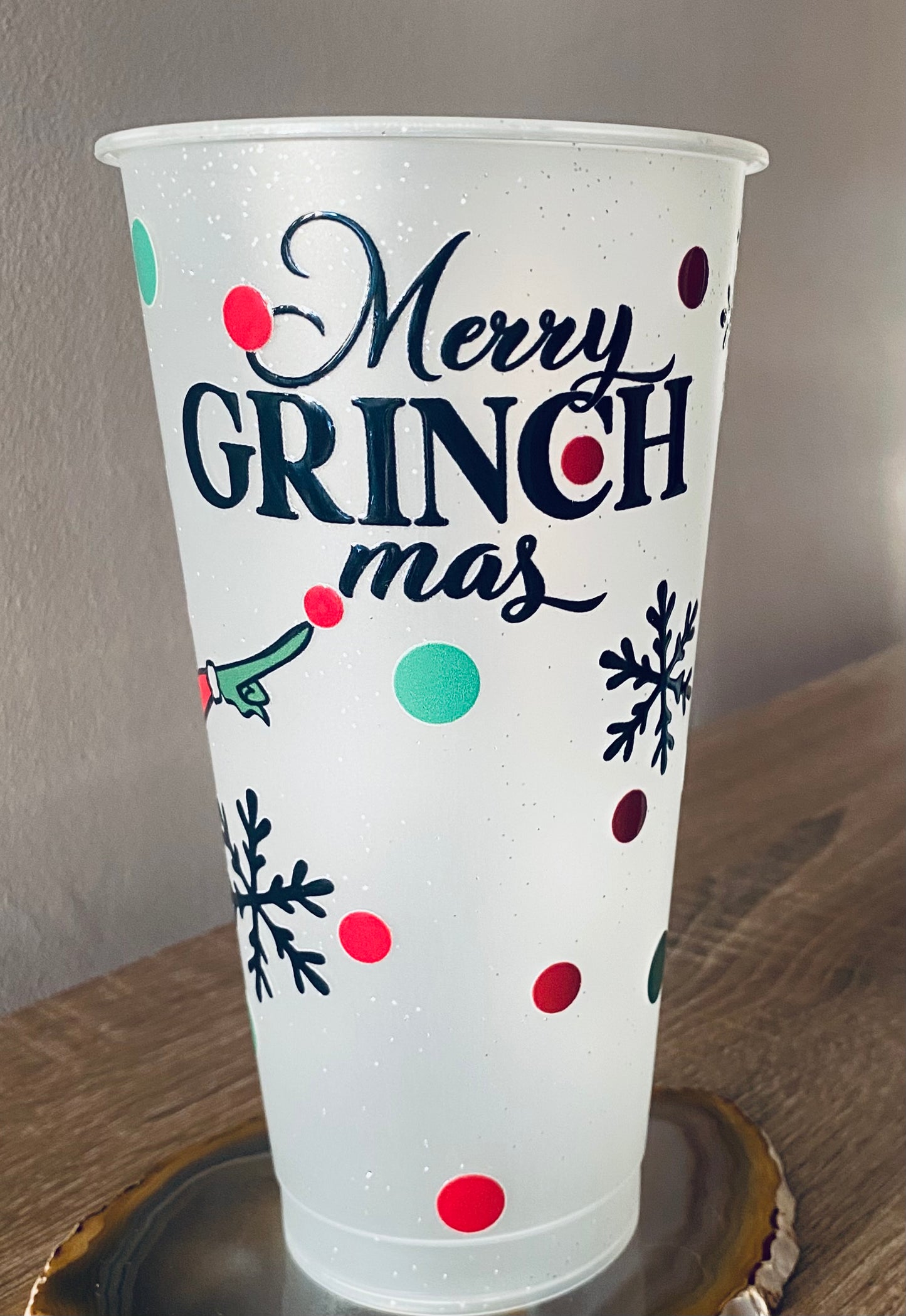 Christmas character glitter cold cup