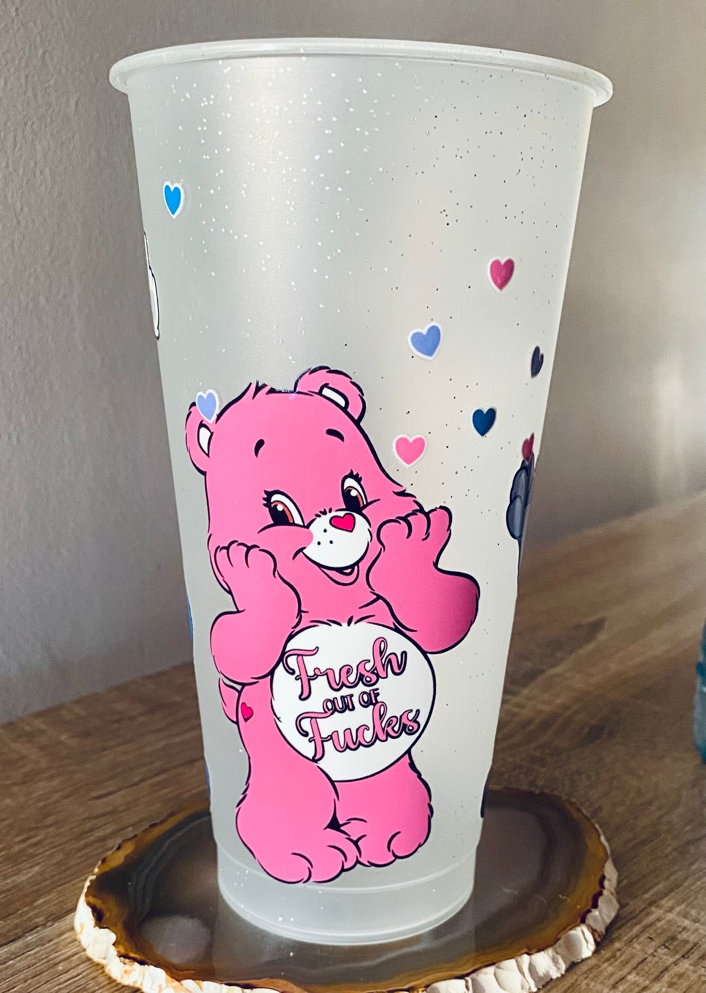 Cheeky bears glitter cold cup