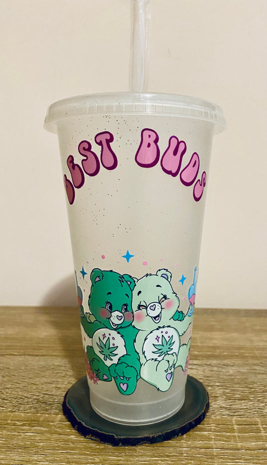 Cheeky bears glitter cold cup