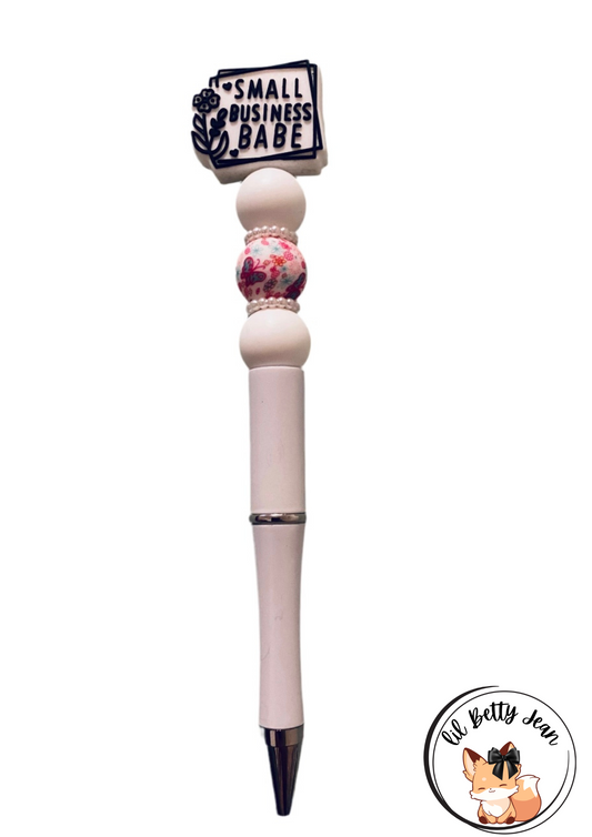 Small business babe beaded pen